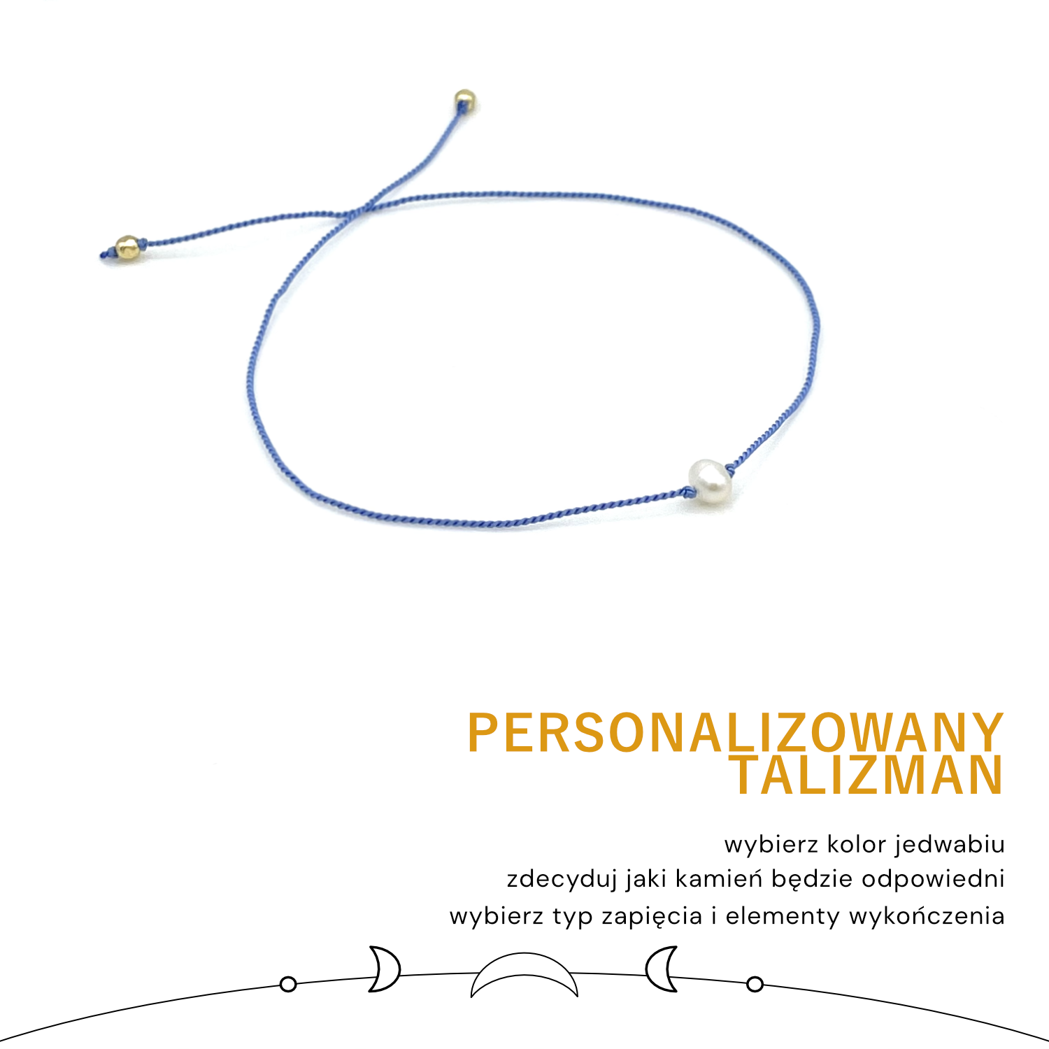Personalizowana jedwabna bransoletka - talizman z 1 kulą - obrazek 2
