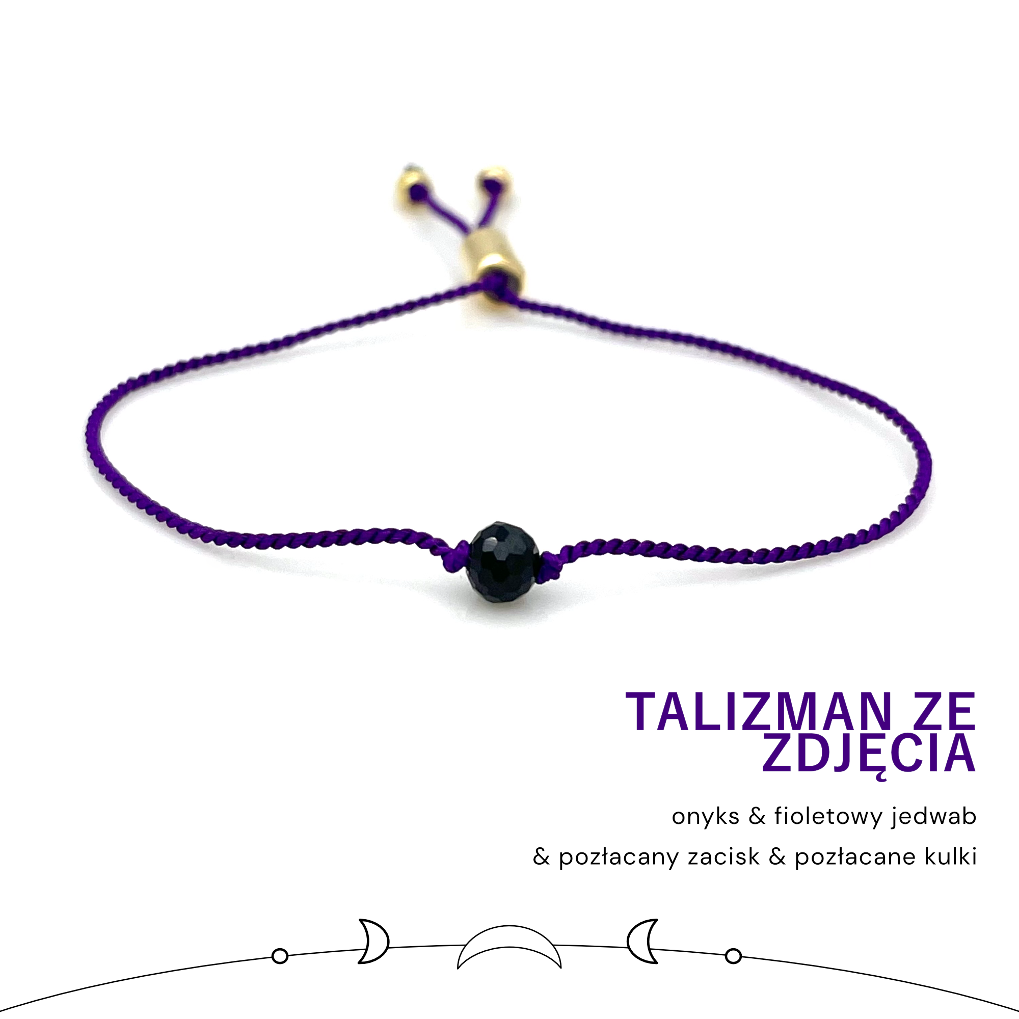 Personalizowana jedwabna bransoletka - talizman z 1 kulą - obrazek 4