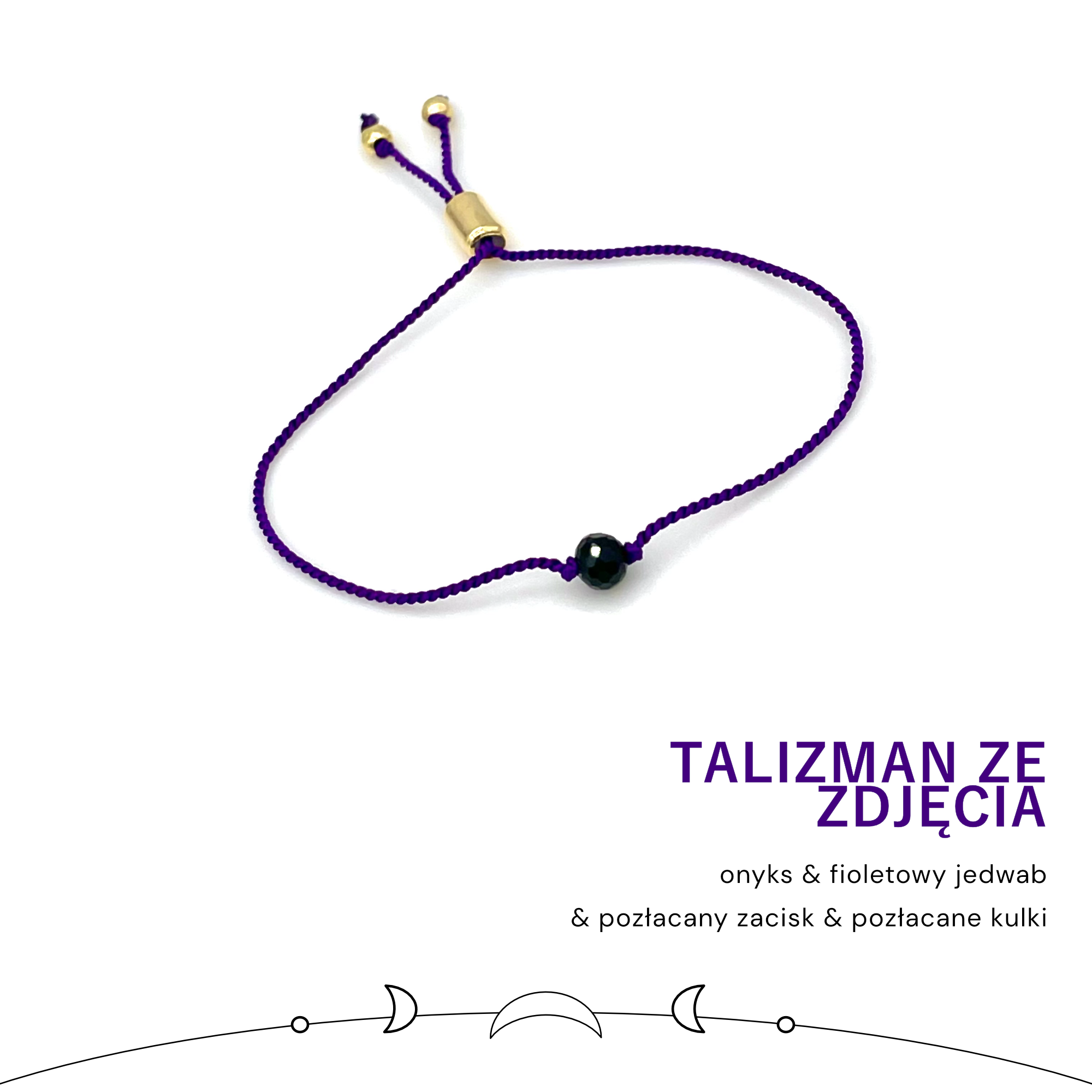 Personalizowana jedwabna bransoletka - talizman z 1 kulą - obrazek 5